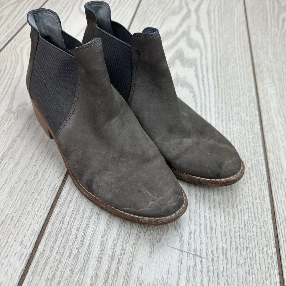 Eileen Fisher Brown Suede Chelsea Ankle Boot Size 6 Wedge Heel Bootie